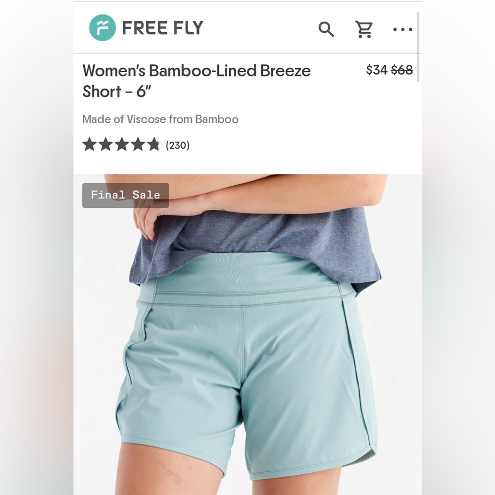 Women's Free Fly Bamboo-Lined Breeze Shorts - light teal
